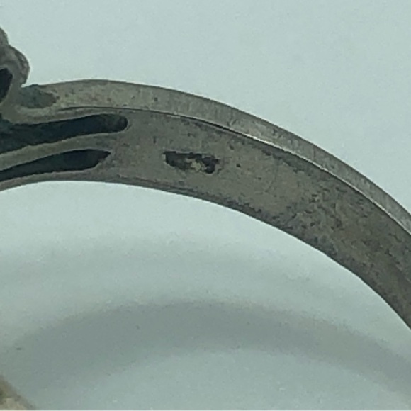 STERLING Silver w Green & Clear / White Cz Stones Vines Design Sz 8 - Picture 6 of 7